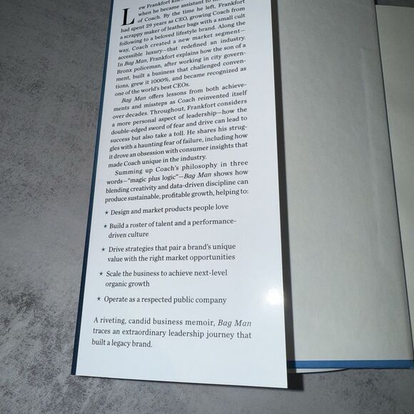 Bag Man: The Story Behind the Improbable Rise of Coach by Lew Frankfort Hardback - Picture 3 of 4